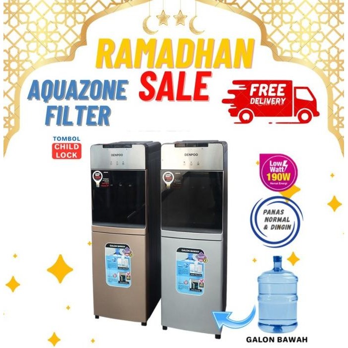 Dispenser Galon bawah Lowwatt Denpoo Aquazone Filter DDB 59 Original