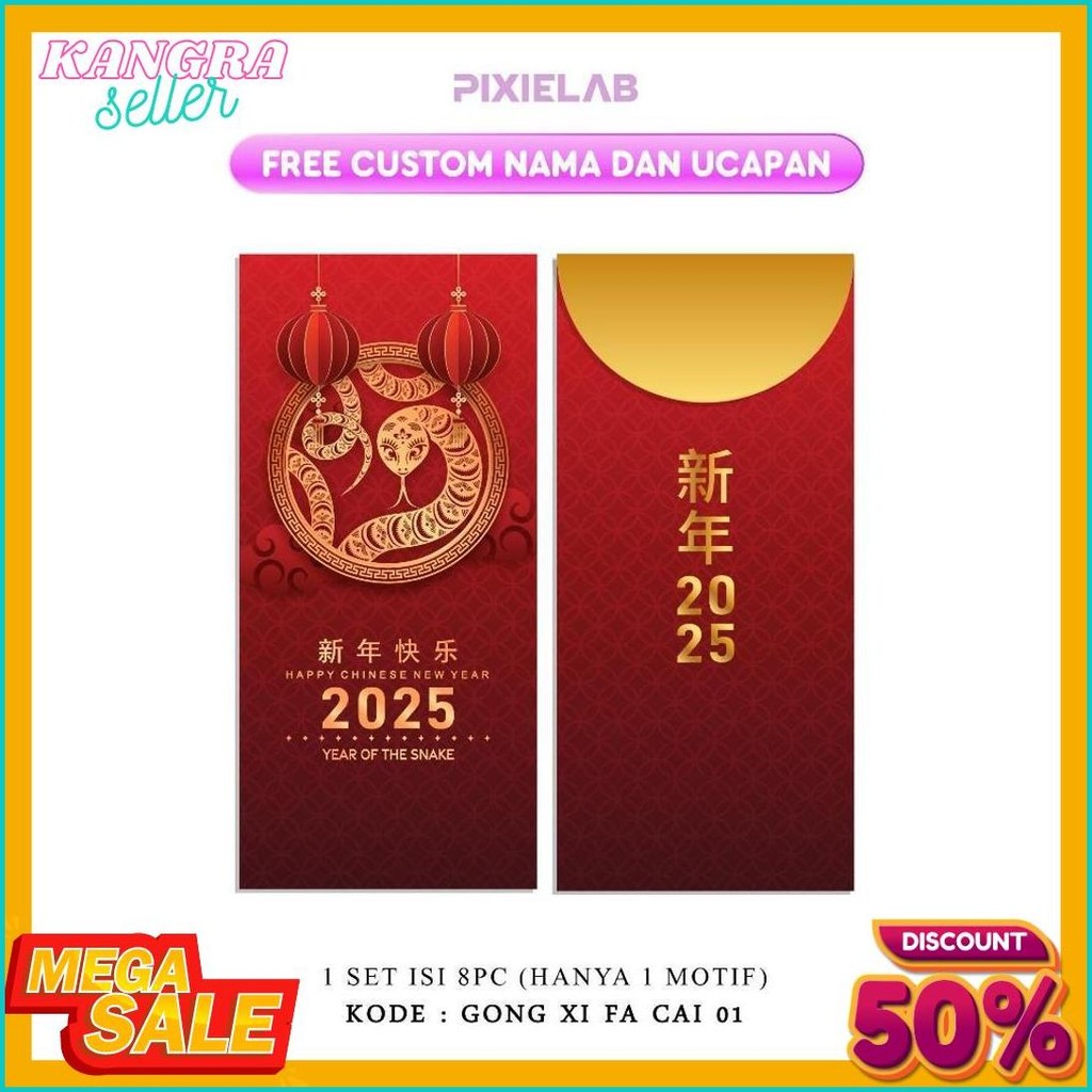 

(Isi 8 Pcs) Angpao Imlek Premium Cny Chinese New Year 2025 | Gong Xi Fa Cai Set (Lagi Diskon)