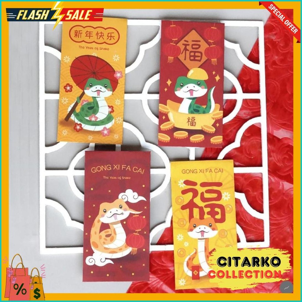 

6Pcs Angpao Imlek Ular Angpau Sincia Snake Angpao Xin Nian 2025 Amplop Tahun Baru Cny (Lagi Rame)