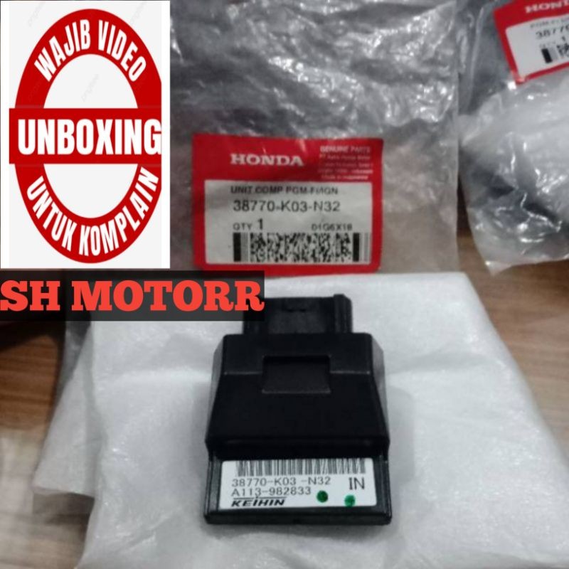 ECU CDI UNIT ASSY COMP CDI (K03) SUPRA 125 FI REVO FIT FI INJEK INJEKSI HONDA 38770-K03-N32