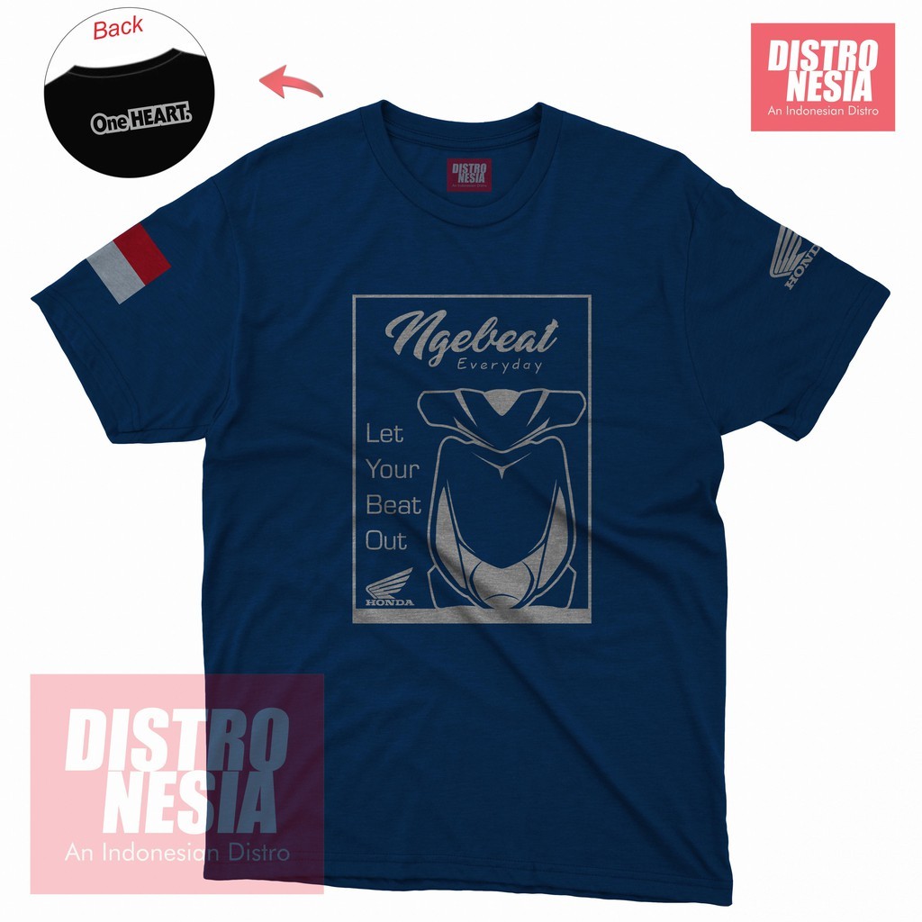 KAOS HONDA BEAT MOTOR ONE HEART - BAJU NGEBEAT RACING HEREX MATIC FANS INDONESIA CLUB