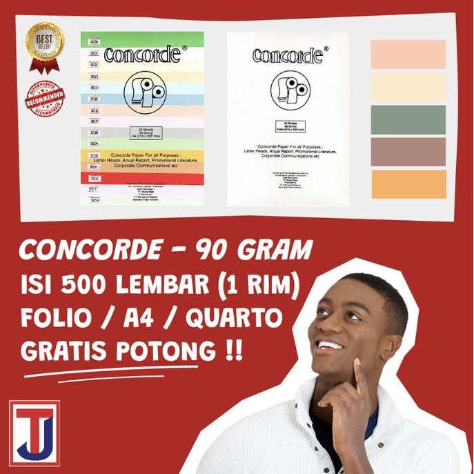 

TERMURAH - KERTAS CONCORDE ISI 500 LEMBAR (1 RIM) FOLIO F4/ A4/ QUARTO 90 GRAM