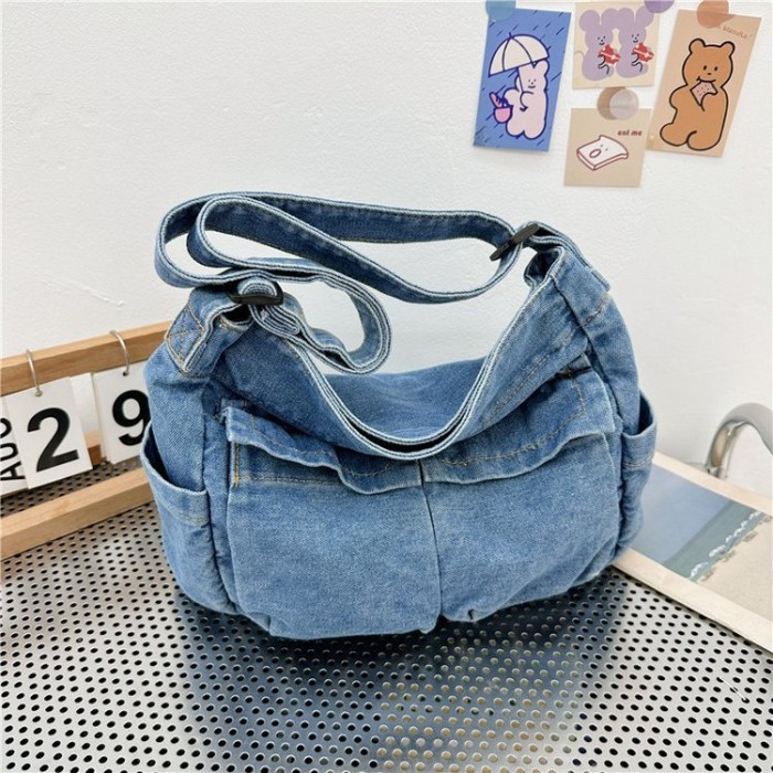 GRATIS ONGKIR Mismi Paloma Bag Tas Selempang Wanita Korean New Jeans Sling Bag - 36P - Biru Muda S0K