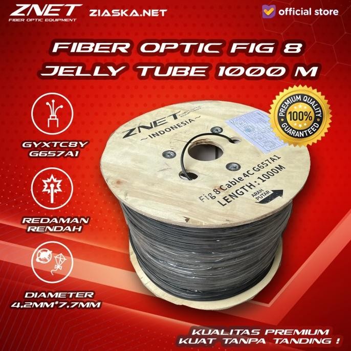 DROPCORE DROPWIRE FIG 8 4 CORE MURAH 1000M FIBER OPTIK KABEL FO FIG 8