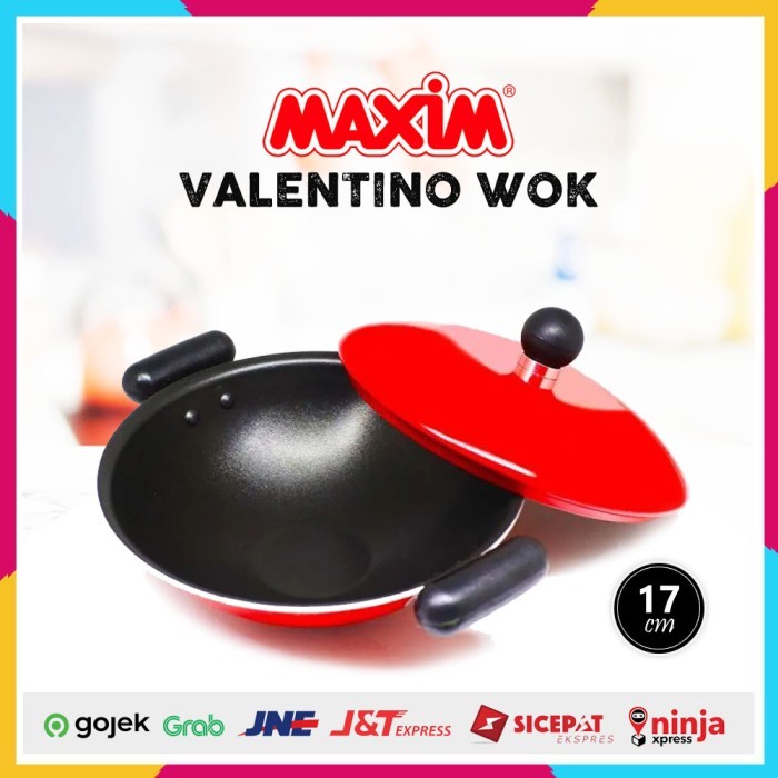 TERLARIS Wajan Maxim Valentino Teflon Mie Wok / Serabi 17 cm
