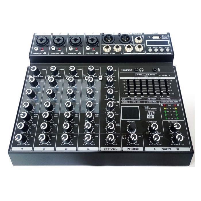 Jual RECORDING TECH ELEGANT 6 - Mixer 6 Channel Podcast Recording Karaoke