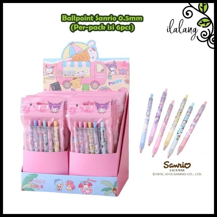 

Pulpen Ballpoint 0.5 Sanrio Ball Pen Hitam 1 Pack 6Pcs Set Alat Tulis