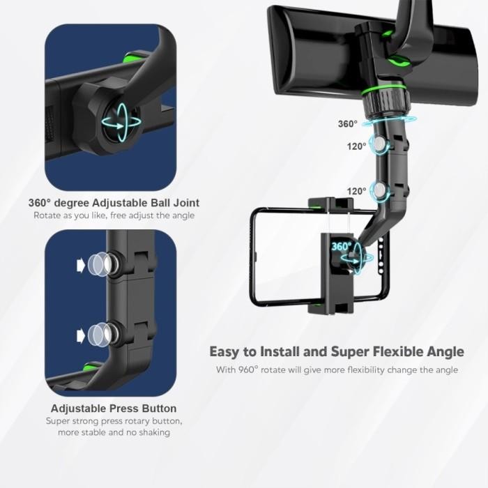 Uneed Car Phone Holder Rearview Mirror Adjustable Universal Holder