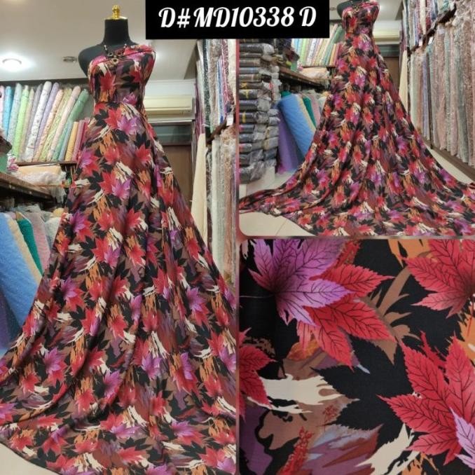 =====] Kain Maxmara Lux print Motif Daun Abstrak D#MD10338 D