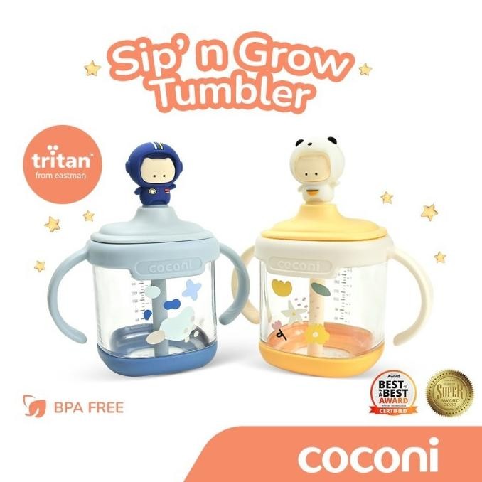 coconi sip' n grow tumbler 260ml | sippy cup | gelas susu anak sedotan terlaris