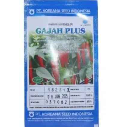 Gajah Plus 10 Gram Benih Bibit Cabai Cabe Besar dan Mengkilat Tahan Bakteri Produk Original Pabrik