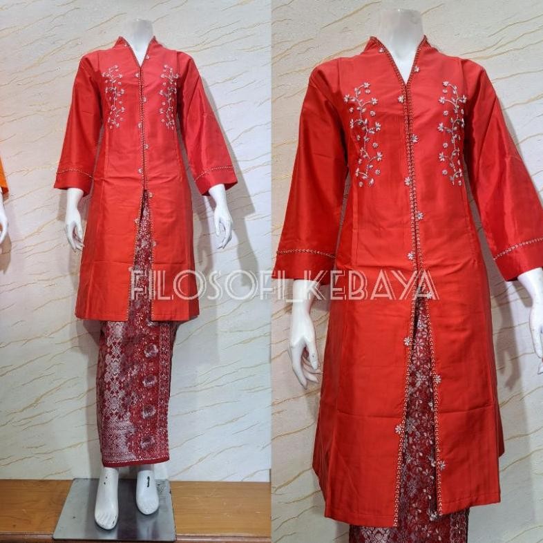 Fk-Kebaya Kurung Taffeta Malaysia Motif Teratai // Atasan Kebaya Kurung Taffeta Melayu // Kebaya Kur