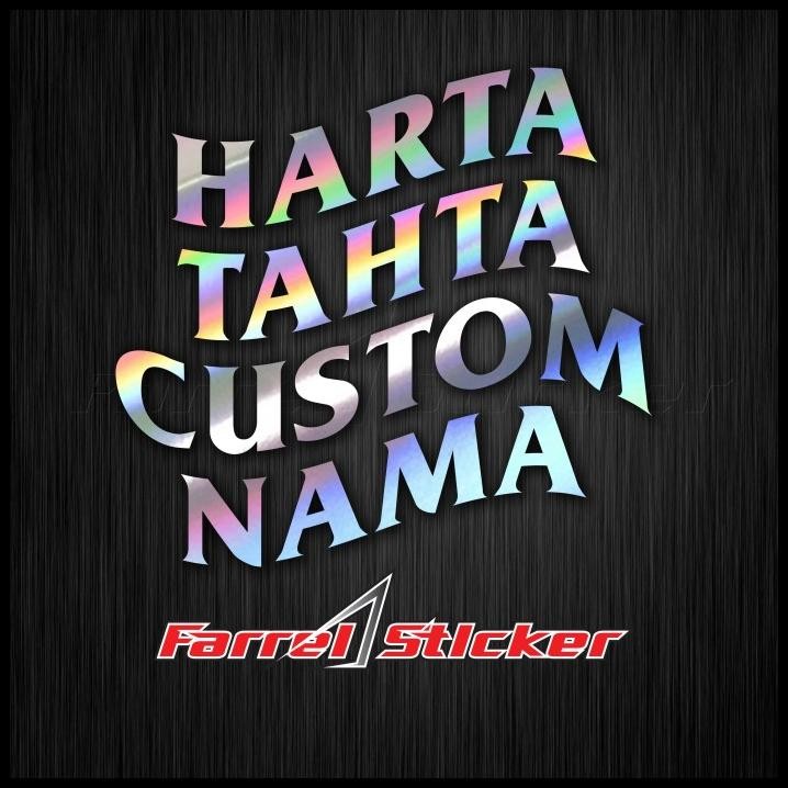 

GRATIS ONGKIR STICKER STIKER CUSTOM HARTA TAHTA CUSTOM NAMA 4 BARIS !