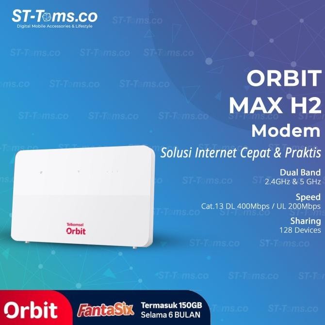 

HUAWEI TELKOMSEL ORBIT MAX H2 B636 LTE CAT.13 DUAL BAND 2.4GHZ 5GHZ 400MBPS FREE KUOTA ORIGINAL