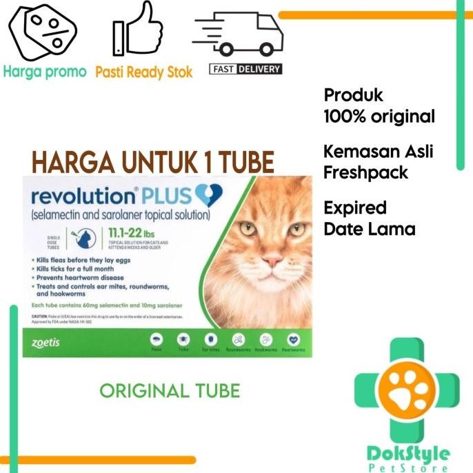 

KUTU REVOLUTION PLUS GREEN CAT KUCING 5,1KG - 10KG PER TUBE ORIGINAL