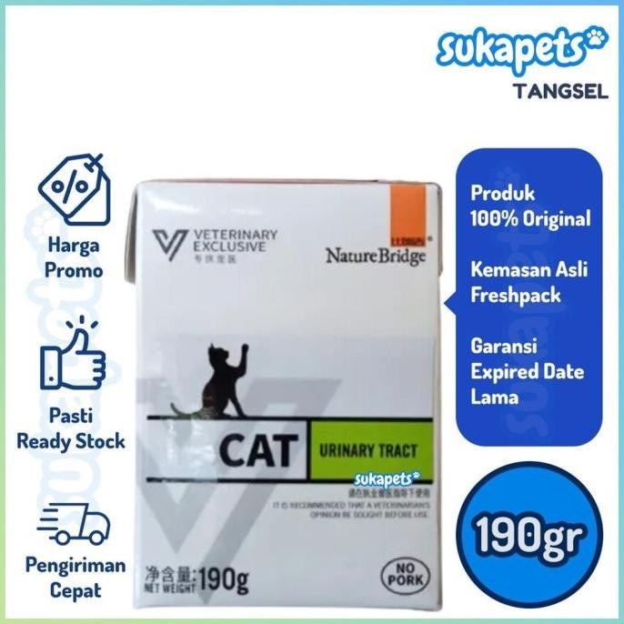 

NATURE BRIDGE VET CAT URINARY TRACT WET FOOD MAKANAN KUCING 190GR ORIGINAL