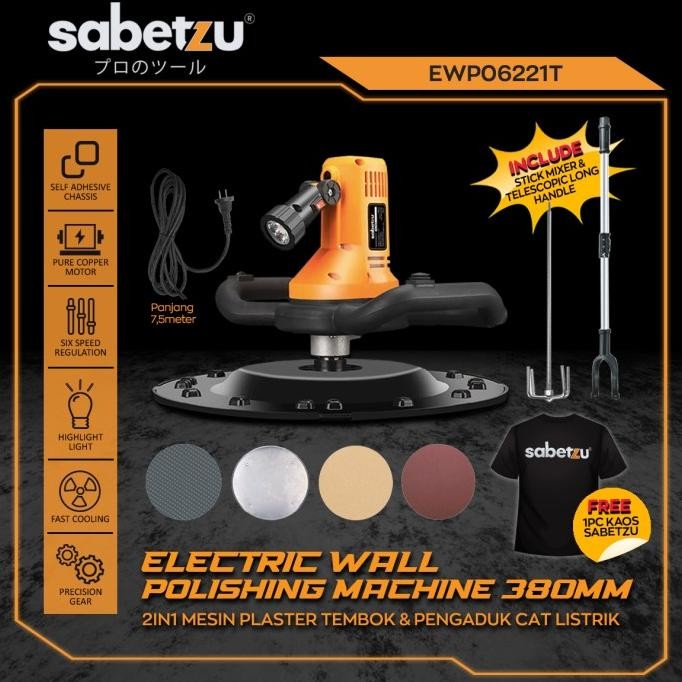 

MESIN ACIAN PLESTER POLES LANTAI DINDING PENGADUK SEMEN CAT SABETZU ORIGINAL