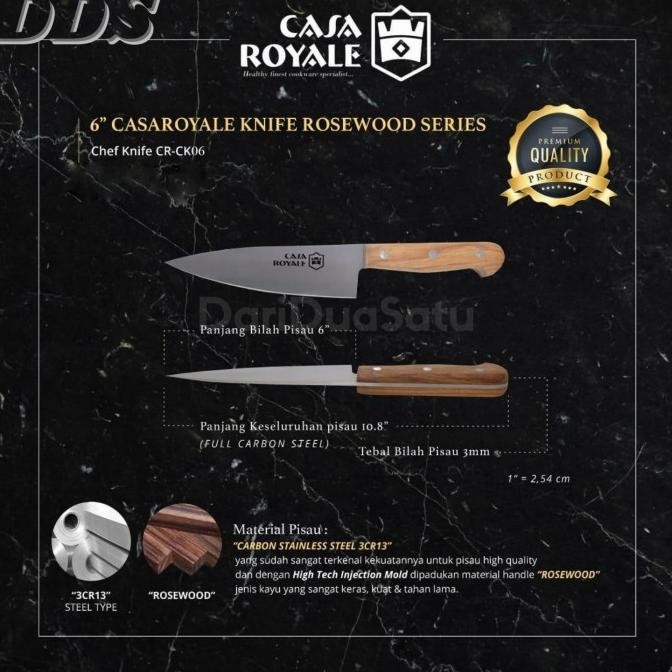 

Berkualitas Pisau Dapur Premium Casa Royale Knife Rosewood Series Carbon Stainless