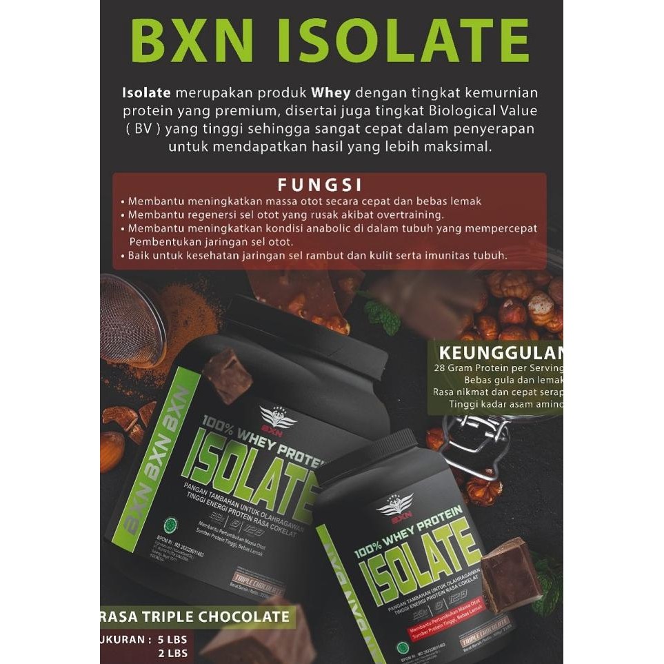 

Terlaris Bxn Whey Protein Isolate 2Lb Susu Diet Rendah Lemak Tinggi Protein Ready Stok
