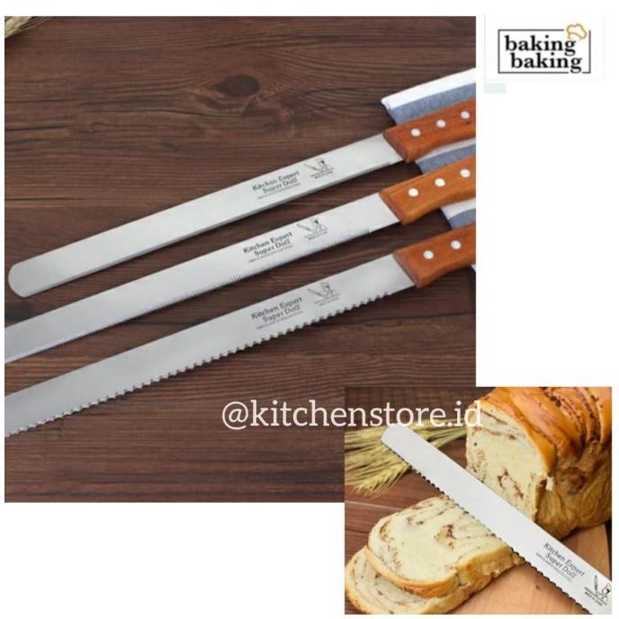

Berkualitas Pisau Cake Kue Roti 37cm Stainless Steel Panjang - 10inch