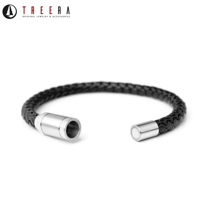 ori - treera charon gelang pria kulit hitam anyam 1 layer magnet original