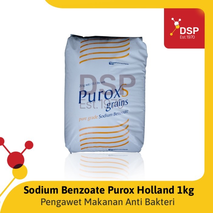 

Termurah Sodium Benzoate Purox, Ex Holland Food Grade Pengawet Makanan 1 Kg Ready