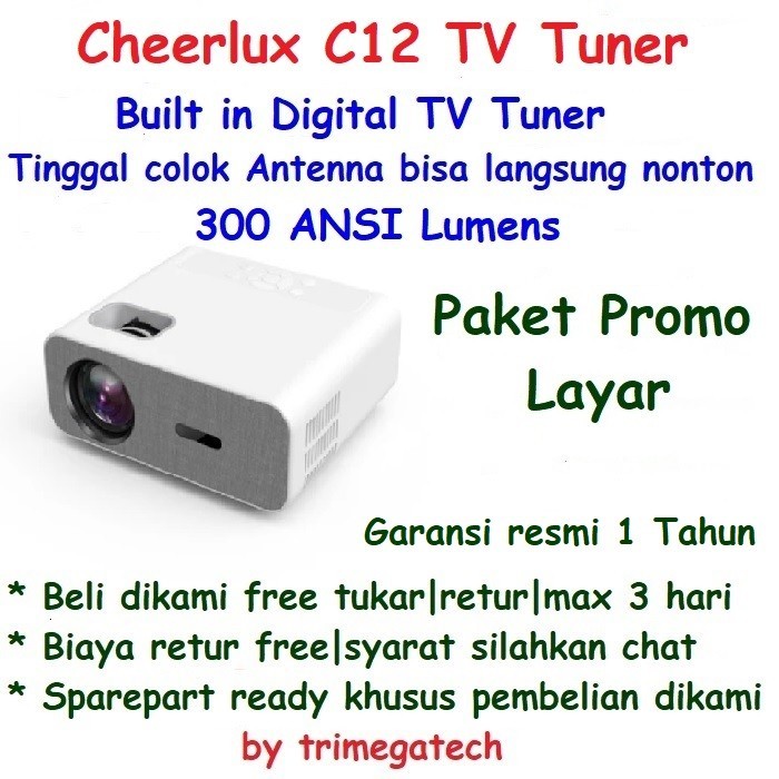 Proyektor New Hiplay Cheerlux C12 TV Built in TV Tuner Cocok untuk Nobar