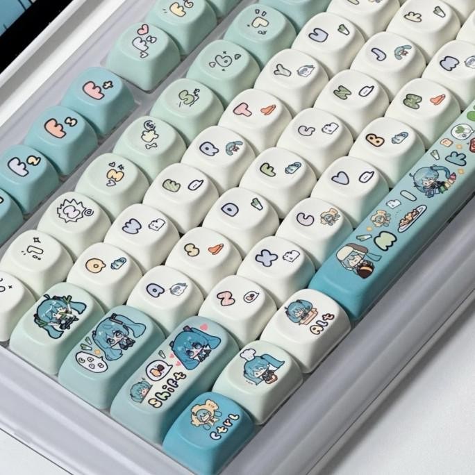 TERBARU - Hatsune Miku Adventure MOA Profile PBT Dye Sub Keycaps
