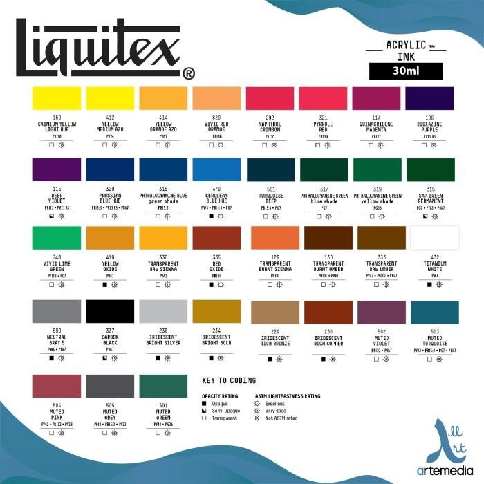 

Tinta Akrilik Liquitex 30Ml Acrylic Ink Pigment Calligraphy - 02/02