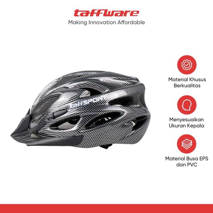 

TERSEDIA TAFFSPORT HELM SEPEDA BICYCLE ROAD EPS FOAM PVC SHELL