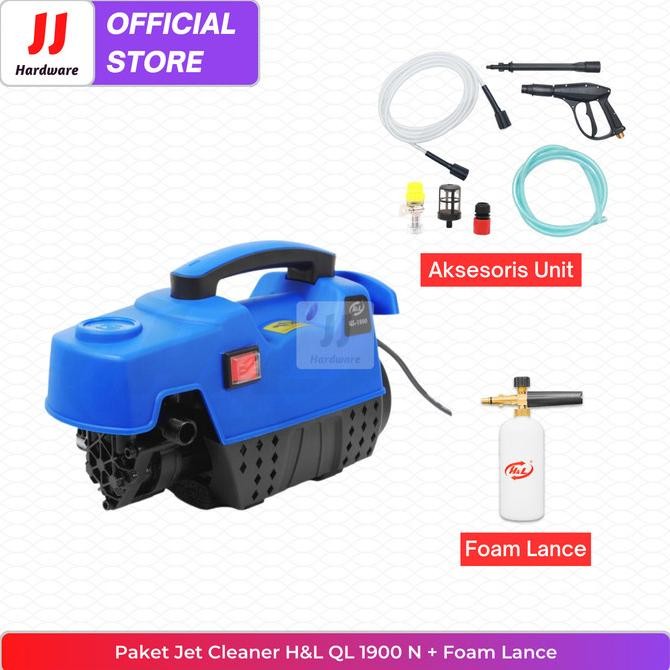 

TERSEDIA HIGH PRESSURE JET CLEANER H&L QL 1900 PAKET SELANG PANJANG FOAM LANCE
