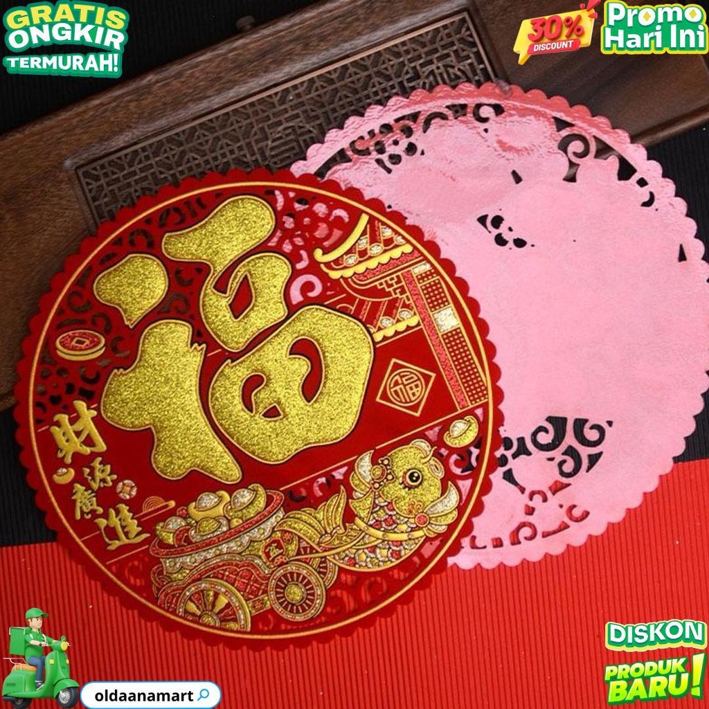 

Joyful Sticker Tempelan Fu Hoki Semi Beludru / Stiker Fuk Rejeki Hok / Sticker Imlek Tempelan Kue / Sticker Hoki Tempel Dinding Kaca Pintu Aksesoris Imlek Sincia Dekorasi Chinese New Year 2025 / Lunar New Year Decoration D Promo Puncak