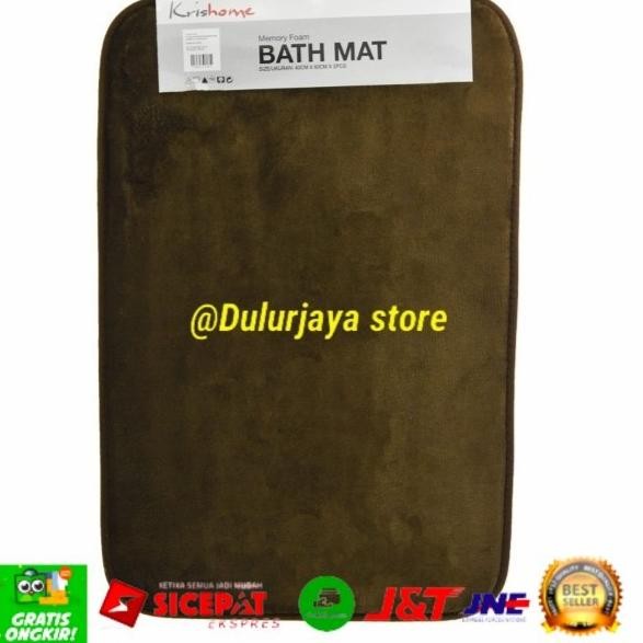 

TERSEDIA KRISHOME KESET KAMAR MANDI MEMORY FOAM DOTS UK 40X60 CM - COKELAT