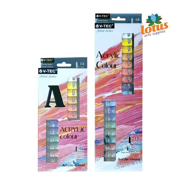 

Terlaris V-Tec Acrylic Colour Set 18 Warna X 12Ml Tube New