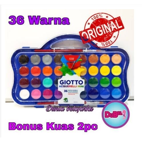 

Terlaris Giotto Watercolor Mini 36 Warna 23 Mm Cat Air Anak Non Toxic Free Kuas New