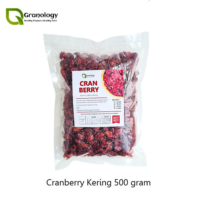 

Cranberry Kering / Dried Cranberry (500 gram) by Granology PRODUK TERBATAS