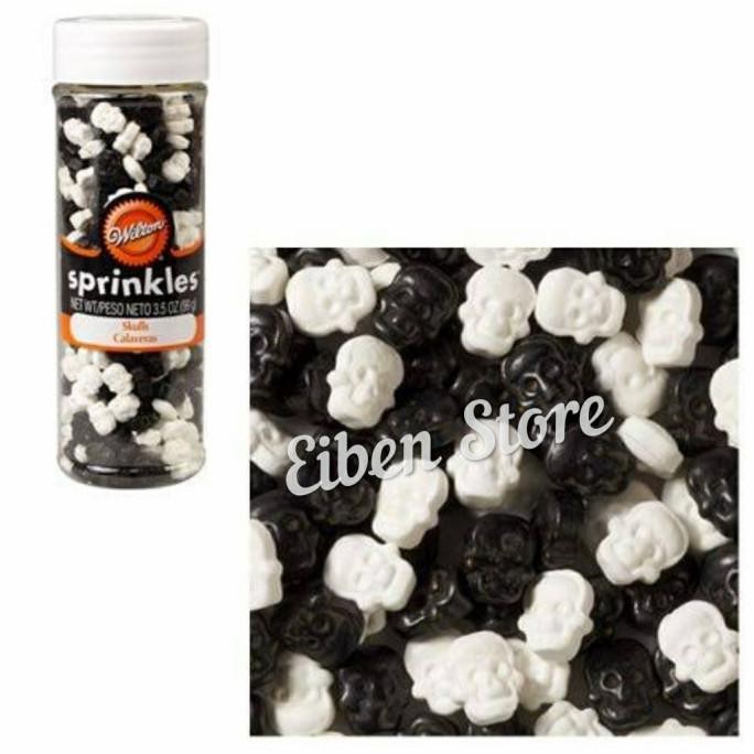 

Wilton Skull Sprinkles / Gula Dekorasi Kue Tema Halloween