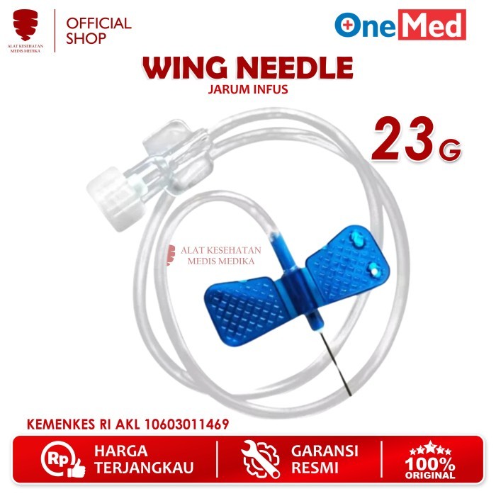 Needle Wing 23G Onemed Jarum Infus Infusion Set Kupu 23 G Sterile