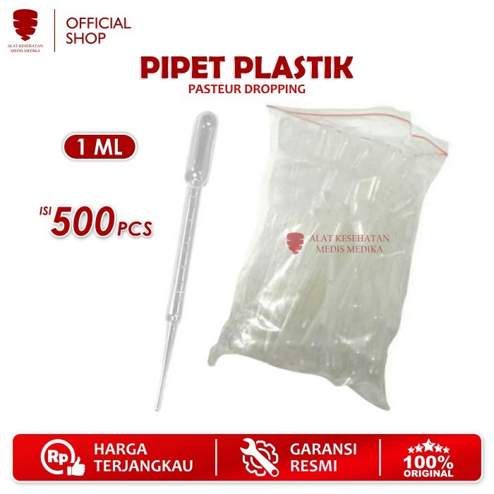 Pipet Tetes Plastik 1 ml cc Pasteur Dropping Pipette Alat Lab AS004