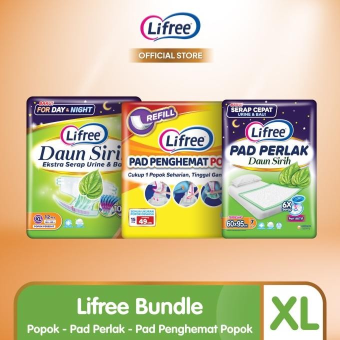 Lifree Bundle - Popok Perekat Pad Perlak Dan Pad Penghemat Popok
