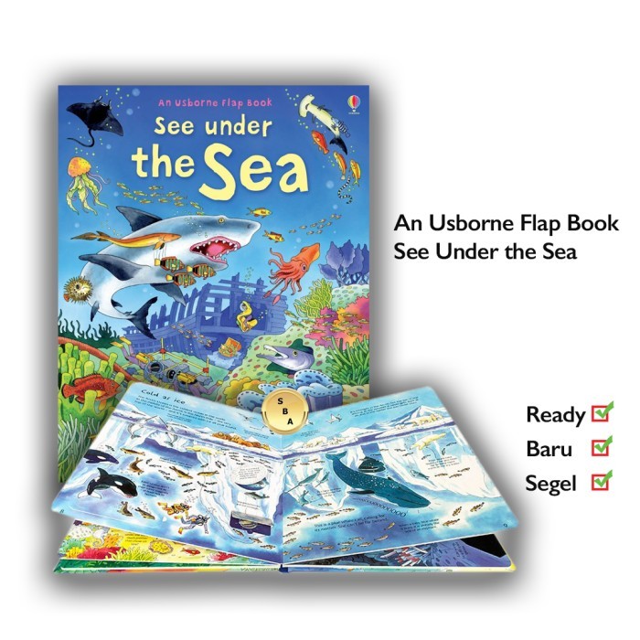 

PROMO! Buku See Under The Sea Usborne Flap Book With over 80 flaps to Lift