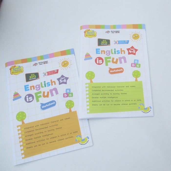 

Lembar Kerja Habis Pakai English is Fun Worksheet 4 5 6 thn PAUD EFK
