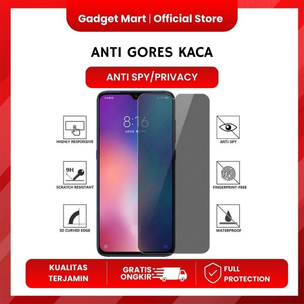 Iphone 15+ Tempered Glass Privacy / Antigores Kaca Anti Spy/Privacy ORION