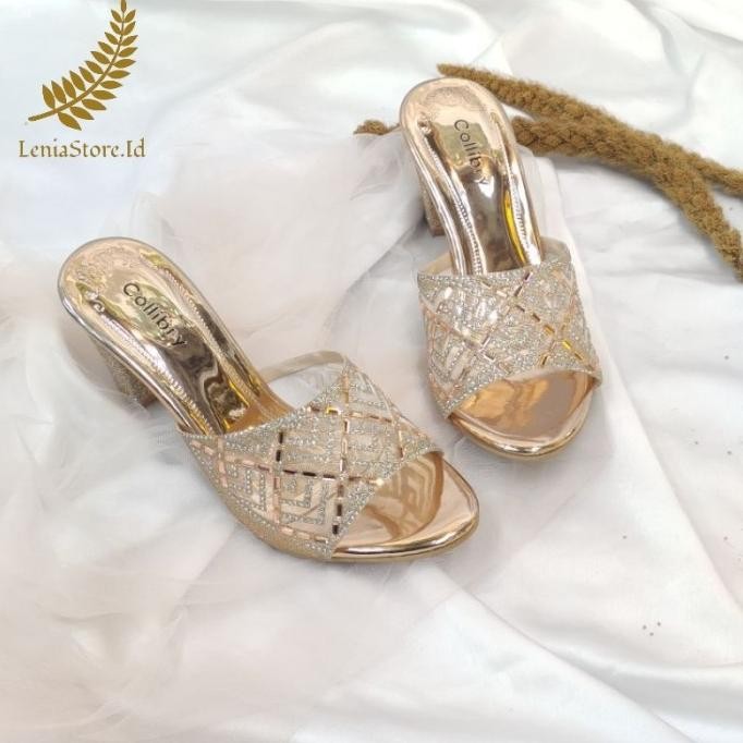 Jual [ Leniastoreid ] Sandal Pesta Wedding Hils 7Cm Best Quality Import