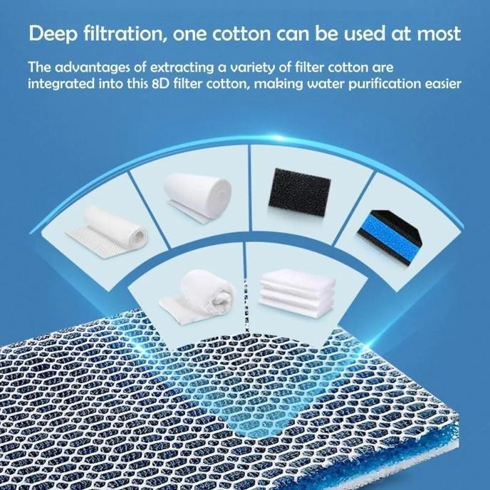 Busa kapas 8D Bio sponge filter aquarium kolam sarang lebah honeycomb [terbaik]