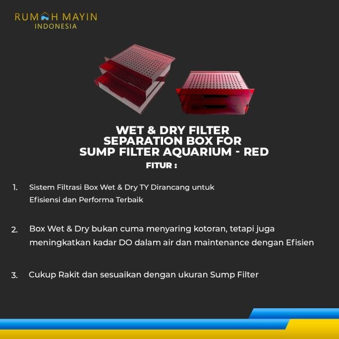 Wet & Dry Filter Separation Box For Sump Filter Aquarium - Red [terbaik]