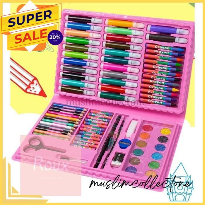 

CRAYON SET ANAK 86 PCS PENSIL WARNA ALAT MEWARNAI ALAT LUKIS GIFT SET KUALITAS TERBAIK