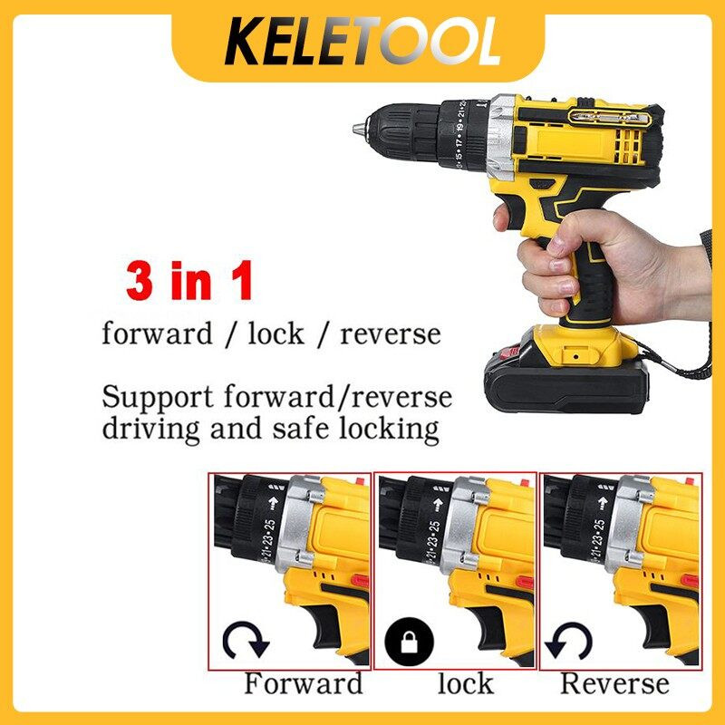 Listrik Cordless Hammer Bor Cas Cordless Bor Baterai Bor Dinding Beton Cas Paket Lengkap Bor Baterai