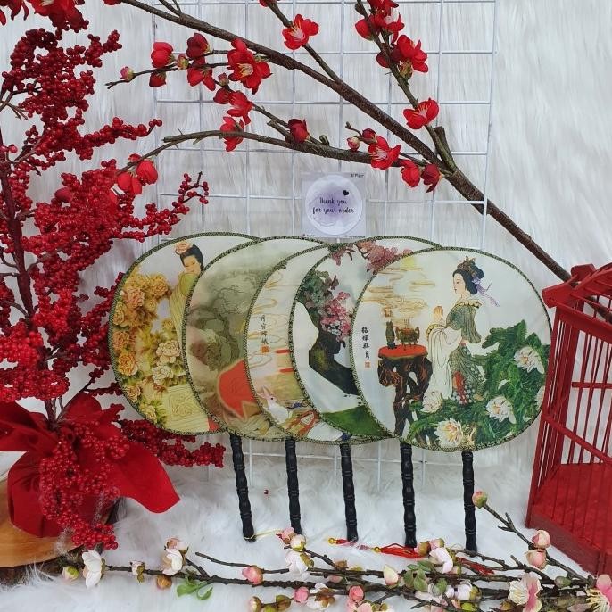 

Sale! Aksesoris dekorasi hiasan meja imlek kipas bulat chinese new year