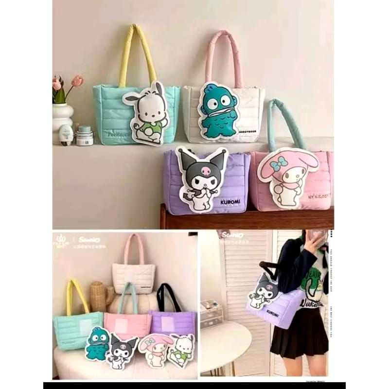 SANRIO TOTEBAG PUFFYBAG TAS WANITA KOREA SANRIO ORIGINAL LICENSED KLIP MAGNET/ TAS LAPTOP SANRIO/ TA